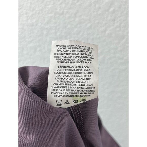 Apana Mesh Mid-Rise Cropped Leggings Size Small Purple Stretch Athletic Yoga - Picture 10 of 10